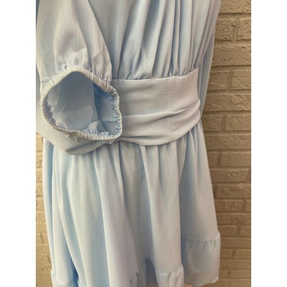 Exlura Baby Blue Smocked Balloon Sleeve Dress Size XL NWT - Picture 10 of 14